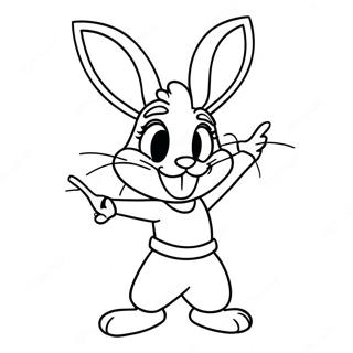 Halaman Mewarna Lola Bunny Dalam Pose Ceria 100294 38915