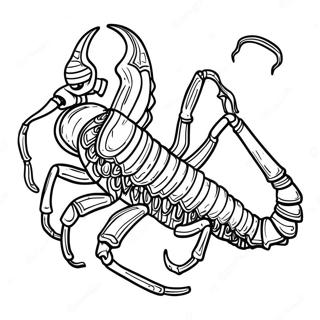 Halaman Mewarna Scorpion Dalam Pose Klasik 100420-39009