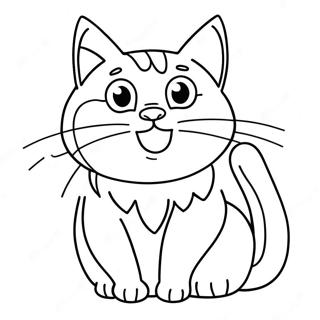 Halaman Mewarna Kucing Jingga Comel 100856-39353