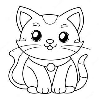 Halaman Mewarna Kucing Jingga Comel 100856-39355