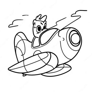 Stitch Yang Berani Menerbangkan Pesawat Halaman Mewarna 1009-1297