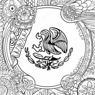 Halaman Mewarna Bendera Mexico Terperinci 101034-39493