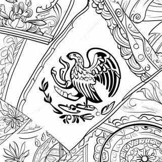 Halaman Mewarna Bendera Mexico Terperinci 101034-39494