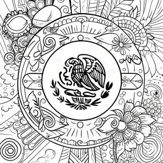 Halaman Mewarna Bendera Mexico Terperinci 101034-39495