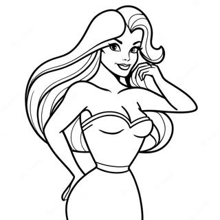 Halaman Mewarna Pose Glamour Jessica Rabbit 101241-39649