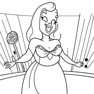 Halaman Mewarna Jessica Rabbit Menyanyi Di Pentas 101242-39653