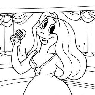 Halaman Mewarna Jessica Rabbit Menyanyi Di Pentas 101242-39654