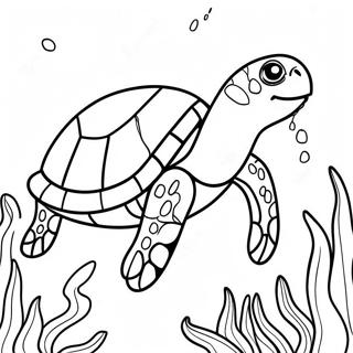 Halaman Mewarna Penyu Laut Gembira Berenang 101294 39805