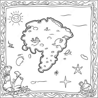 Peta Harta Karun Halaman Mewarna