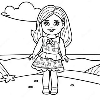 Halaman Mewarna Barbie Chelsea Di Pantai 101421 39910