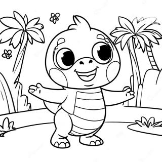 Halaman Mewarna Watak Backyardigans Yang Ceria 101472-39945