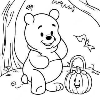 Winnie The Pooh Halloween Halaman Mewarna