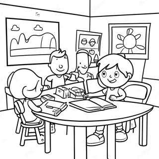 Halaman Mewarna Pemandangan Kelas K 12 Yang Menyeronokkan 101523-39981