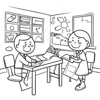 Halaman Mewarna Pemandangan Kelas K 12 Yang Menyeronokkan 101523-39984