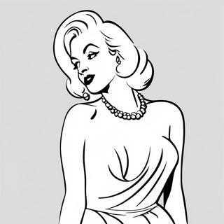 Halaman Mewarna Marilyn Monroe Dalam Pakaian Glamour 102038-40381