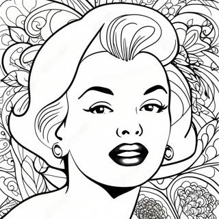 Halaman Mewarna Marilyn Monroe Klasik Dengan Bibir Merah 102039-40387