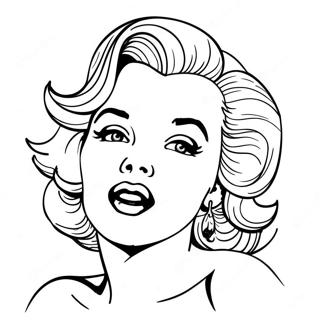 Halaman Mewarna Pose Ikonik Marilyn Monroe 102040-40389