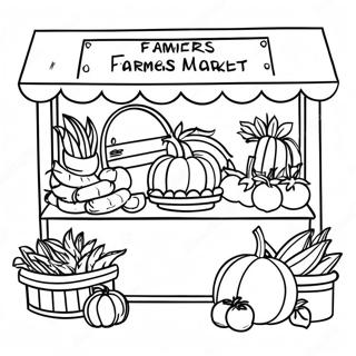 Halaman Mewarna Gerai Pasar Petani Berwarna Warni 102089 40420