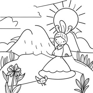 Halaman Mewarna Pemandangan Berwarna Warni Yang Penuh Harapan 102168-40484