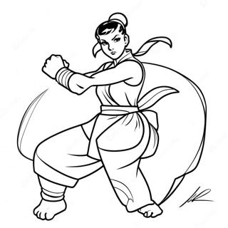 Chun Li Dalam Aksi Halaman Mewarna 102243-40538