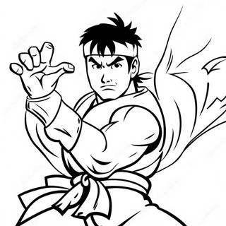 Ryu Melakukan Hadouken Halaman Mewarna 102244-40544