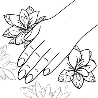 Halaman Mewarna Manikur Perancis Yang Fancy 102324-40609