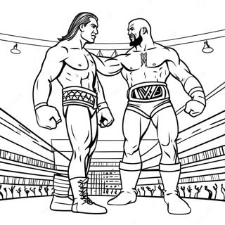 Halaman Mewarna Pertandingan Kejuaraan Wwe Yang Intens 102556-40787