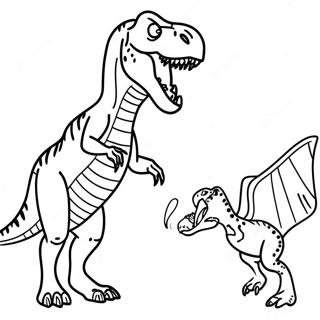 Halaman Mewarna Indoraptor Vs T Rex 102608 40828