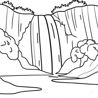 Halaman Mewarna Air Terjun Gunung Yang Tenang 102710-40907