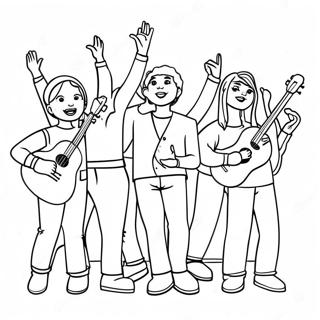 Halaman Mewarna Persembahan Muzik Kemenangan 102814-40989