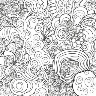 Halaman Mewarna Corak Funky Retro 70 An 103120-41220