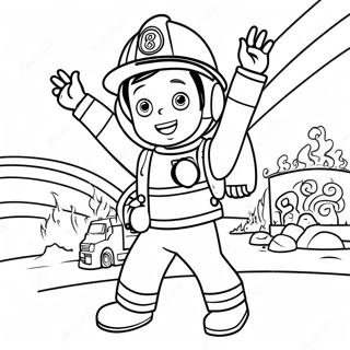 Halaman Mewarna Fireman Sam Dalam Aksi 103300-41358