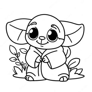 Halaman Mewarna Stitch Dan Baby Yoda Yang Comel 103788-41738