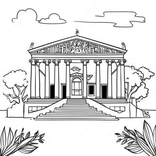 Halaman Mewarna Vila Romawi Yang Anggun 103947 41869