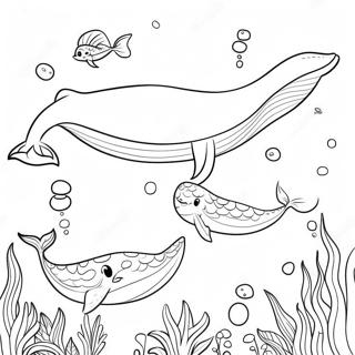 Halaman Mewarna Keluarga Paus Biru Yang Bahagia 103973-41889