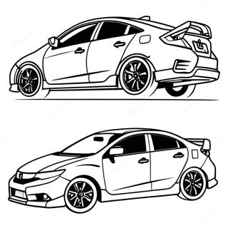 Halaman Mewarna Honda Civic Dalam Gerakan 104434-42250