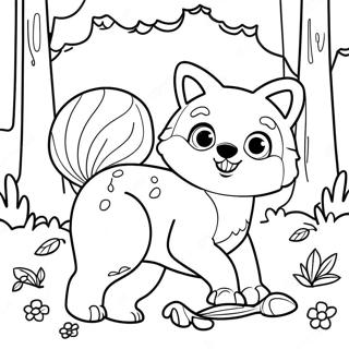 Halaman Mewarna Haiwan Hutan Yang Ceria 104535 42322