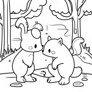 Halaman Mewarna Haiwan Hutan Yang Ceria 104535 42324