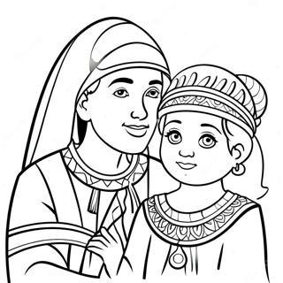 Halaman Mewarna Bayi Musa Dengan Puteri Firaun 104562-42351