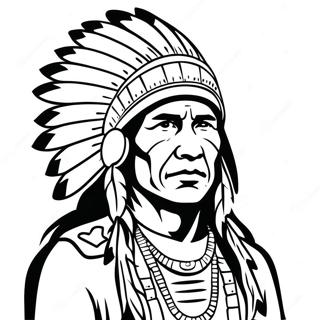 Halaman Mewarna Ketua Penduduk Asli Amerika Yang Megah 104690-42450