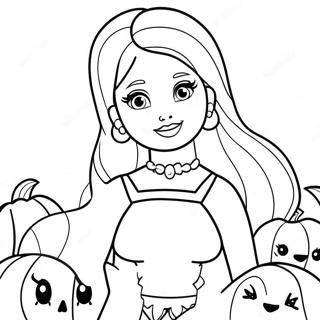 Barbie Dengan Labu Halaman Mewarna 104714-42461