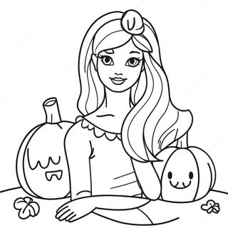 Barbie Dengan Labu Halaman Mewarna 104714-42462