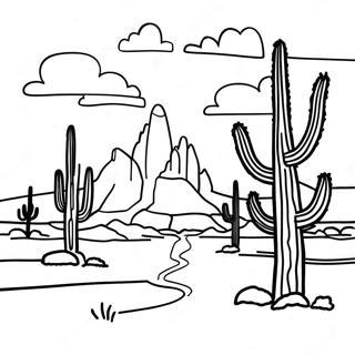 Halaman Mewarna Landskap Gurun Arizona 105304-42932