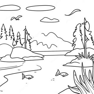 Halaman Mewarna Tasik Michigan Yang Cantik 105355-42971