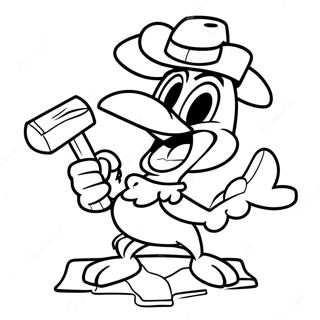 Halaman Mewarna Woody Woodpecker Dengan Paku 105461 43057