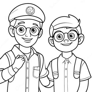 Halaman Mewarna Blippi Dan Meekah 105587-43147