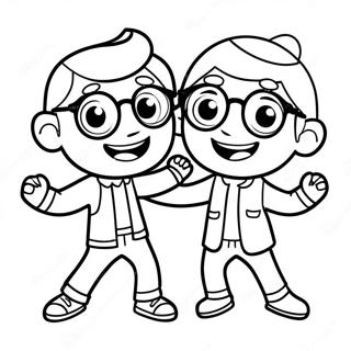 Halaman Mewarna Blippi Dan Meekah Menari 105591-43161