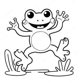 Halaman Mewarna Katak Berwarna Warni Melompat 106129-43571