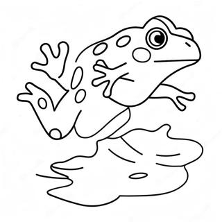 Halaman Mewarna Katak Berwarna Warni Melompat 106129-43572