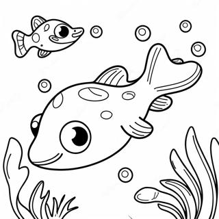 Halaman Mewarna Anak Katak Comel Berenang 106130-43574